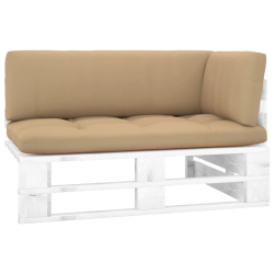 vidaXL dārza palešu stūra dīvāns, balts, impregnēts priedes koks