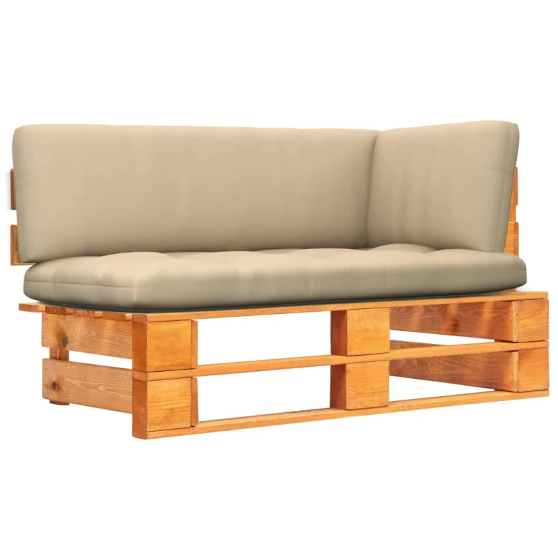 vidaXL dārza palešu stūra dīvāns, medus brūns, impregnēta priede