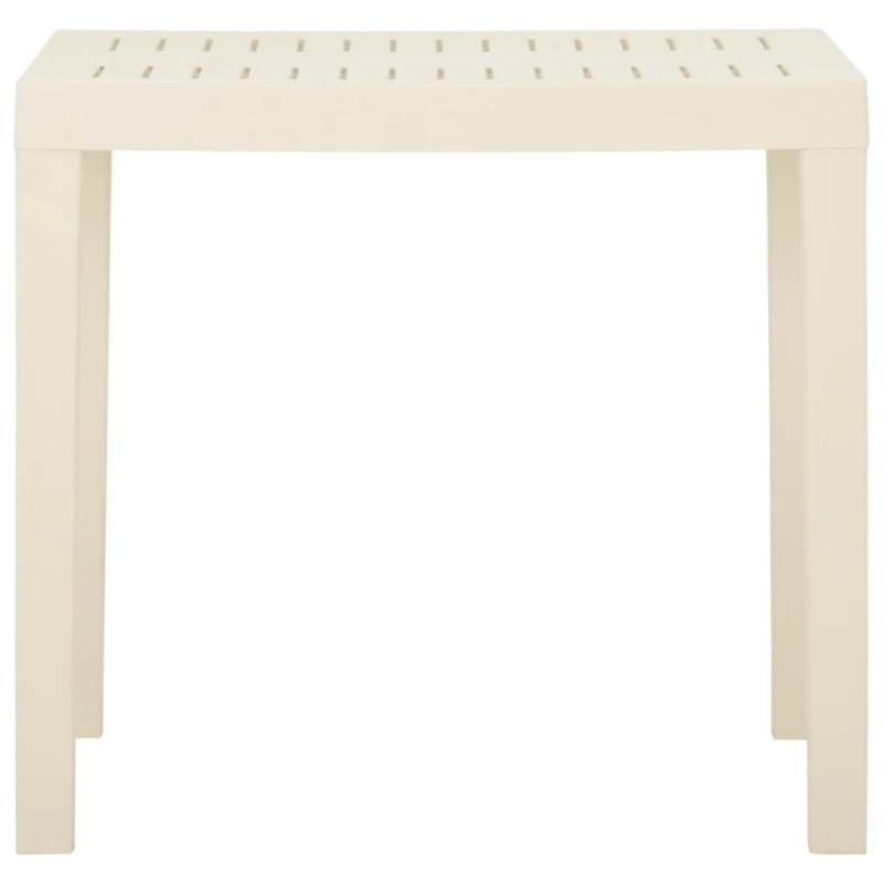 vidaXL dārza galds, balts, 79x65x72 cm, plastmasa