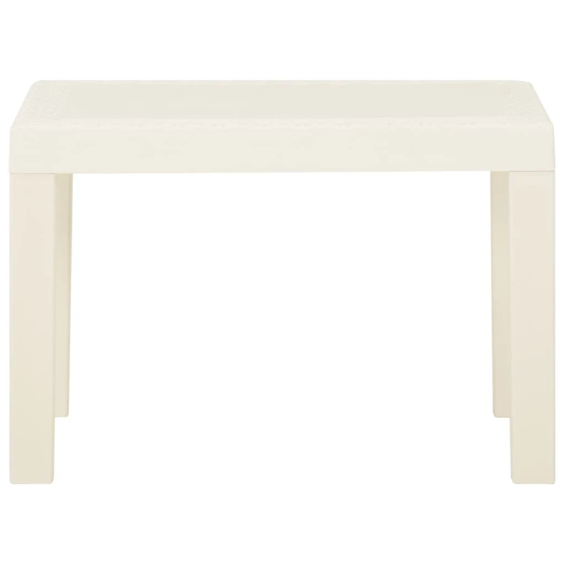 vidaXL 3-daļīgs dārza mēbeļu komplekts ar matračiem, balta plastmasa