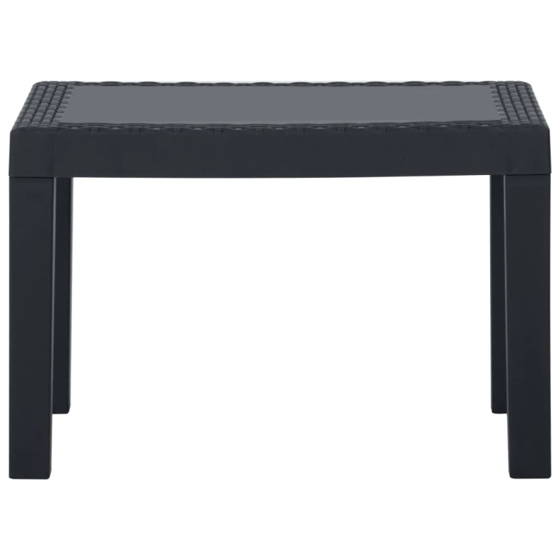 vidaXL 3-daļīgs dārza mēbeļu komplekts ar matračiem, pelēka plastmasa