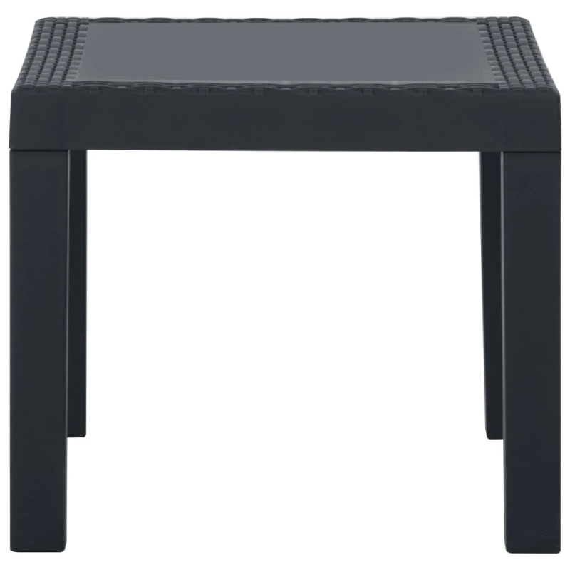 vidaXL 3-daļīgs dārza mēbeļu komplekts ar matračiem, pelēka plastmasa