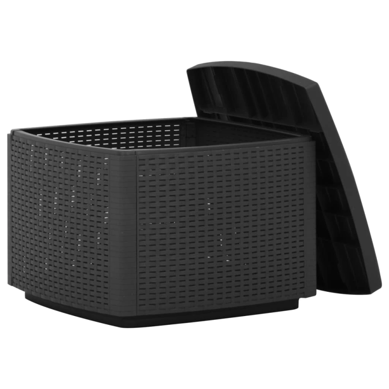 vidaXL dārza galds, pelēks, 53x53x40 cm, plastmasa