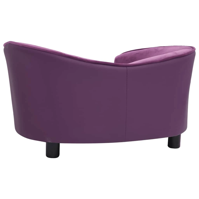 vidaXL suņu dīvāns, vīnsarkans, 69x49x40 cm, plīšs, mākslīgā āda