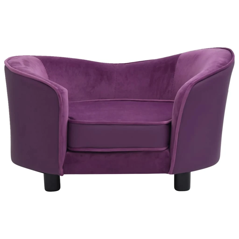 vidaXL suņu dīvāns, vīnsarkans, 69x49x40 cm, plīšs, mākslīgā āda