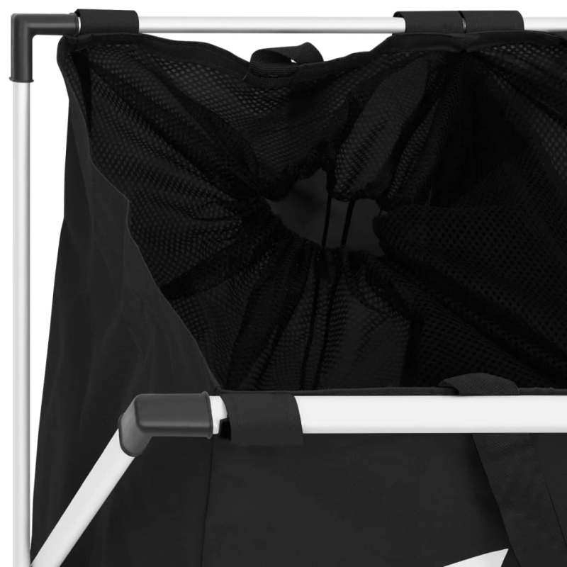 vidaXL veļas grozs ar 2 nodalījumiem, melns