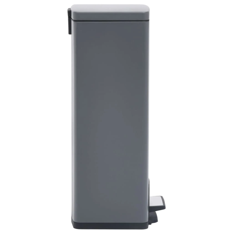 vidaXL atkritumu tvertne ar pedāli, 30 L, pelēka, nerūsējošais tērauds