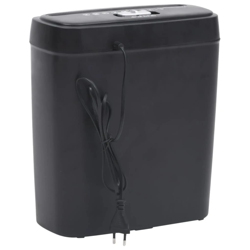 vidaXL papīra smalcinātājs, 6 loksnēm, strēmelēs, melns