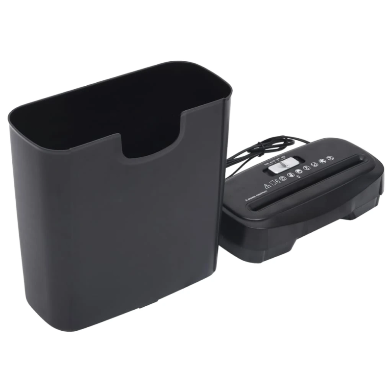 vidaXL papīra smalcinātājs, 6 loksnēm, strēmelēs, melns