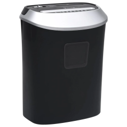 vidaXL papīra smalcinātājs, 10 loksnēm, šķērsgriezumā, melns