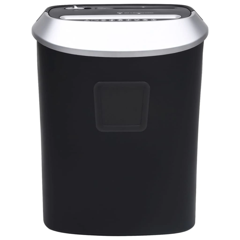 vidaXL papīra smalcinātājs, 10 loksnēm, šķērsgriezumā, melns