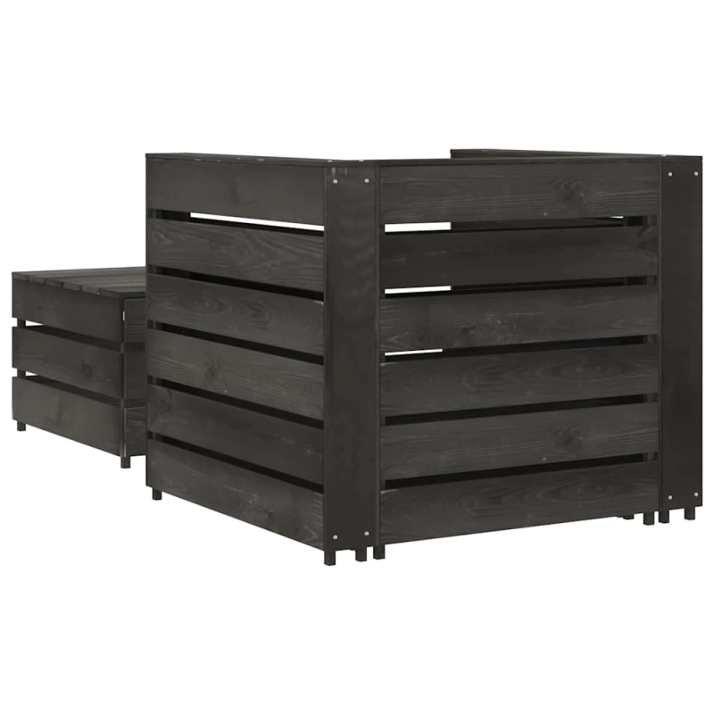 vidaXL 2-daļīgs dārza palešu mēbeļu komplekts, impregnēts priedes koks