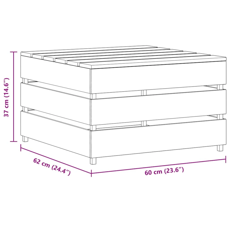vidaXL dārza palešu galdi, 2 gab., impregnēts priedes koks