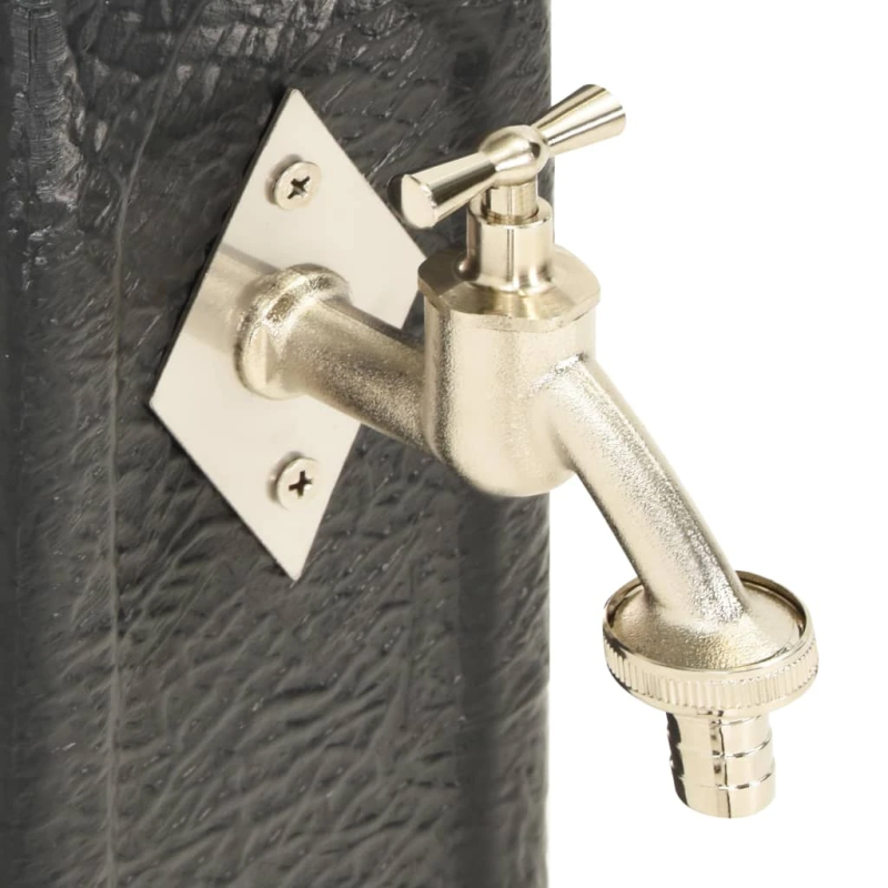 vidaXL dārza kolonna ar jaucējkrānu, antracītpelēka, akmens izskats