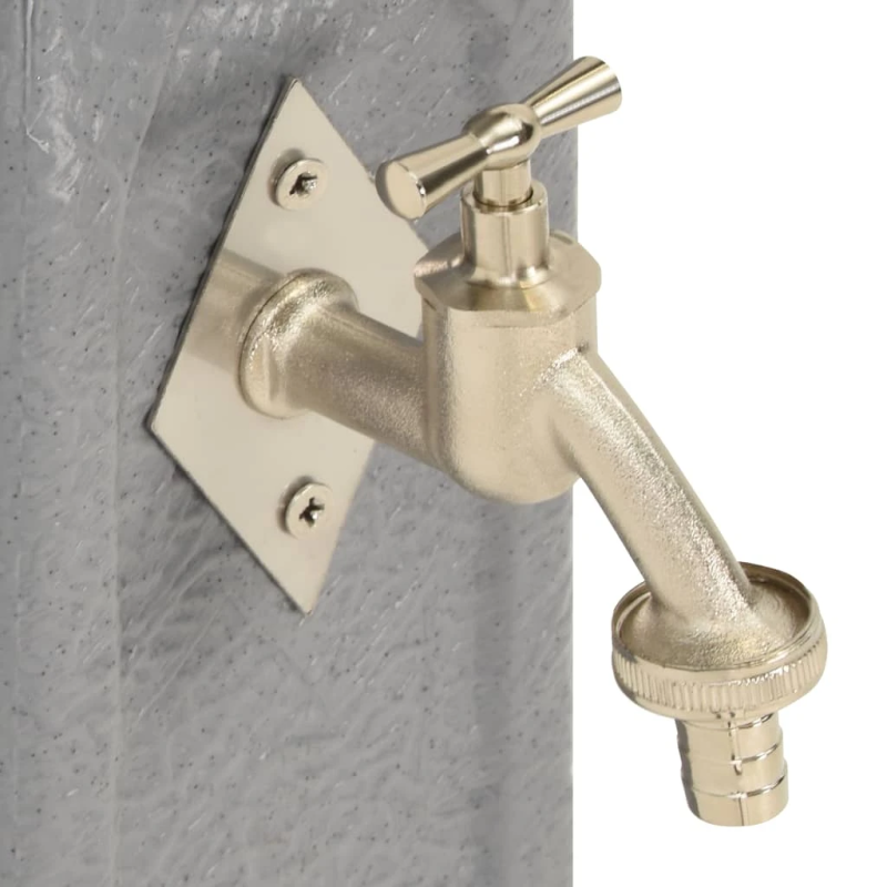 vidaXL dārza kolonna ar jaucējkrānu, gaiši pelēka, akmens izskats