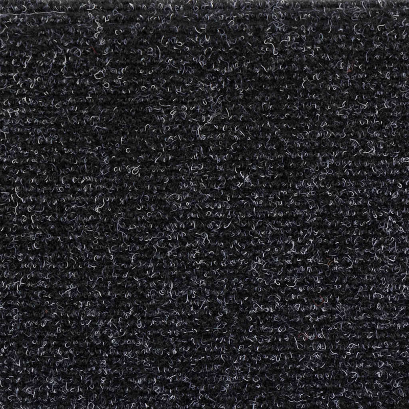 vidaXL kāpņu paklājiņi, pašlīmējoši, 10 gab., 56x17x3 cm, melni, pusapaļi