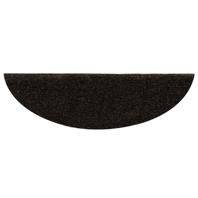 vidaXL kāpņu paklājiņi, pašlīmējoši, 5 gab., 56x17x3 cm, tumši brūni, pusapaļi