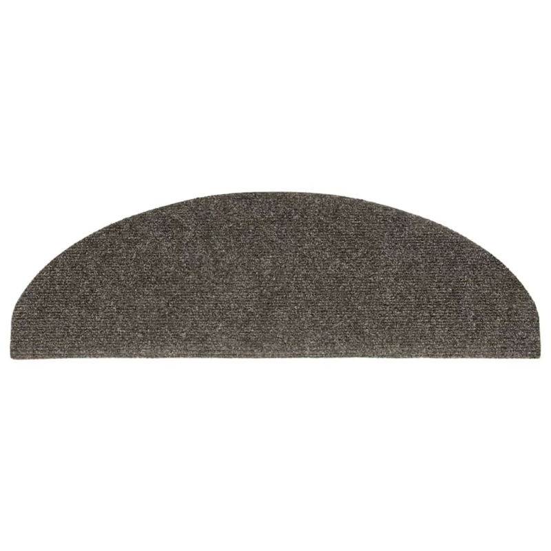 vidaXL kāpņu paklājiņi, pašlīmējoši, 5 gab., 65x21x4 cm, antracīta krāsā, pusapaļi, lieli