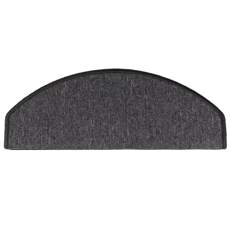 vidaXL kāpņu paklājiņi, 10 gab., 65x24x4 cm, antracīta krāsas, pusapaļi, lieli