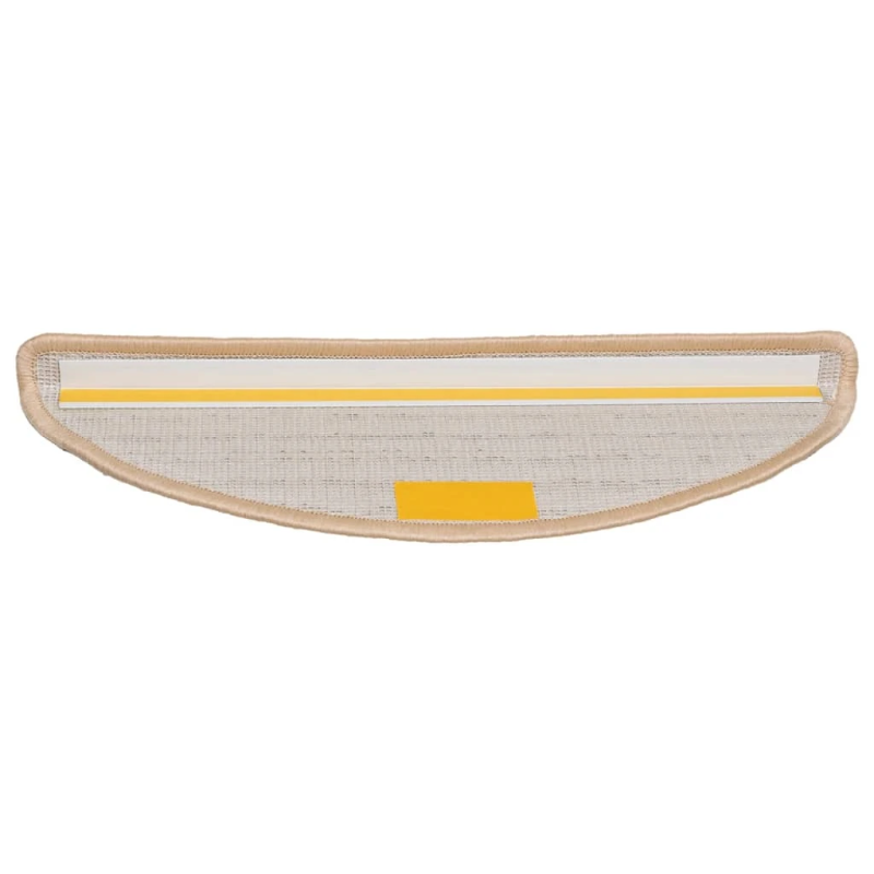 vidaXL kāpņu paklājiņi, 10 gab., 56x17x3 cm, krēmkrāsas, pusapaļi