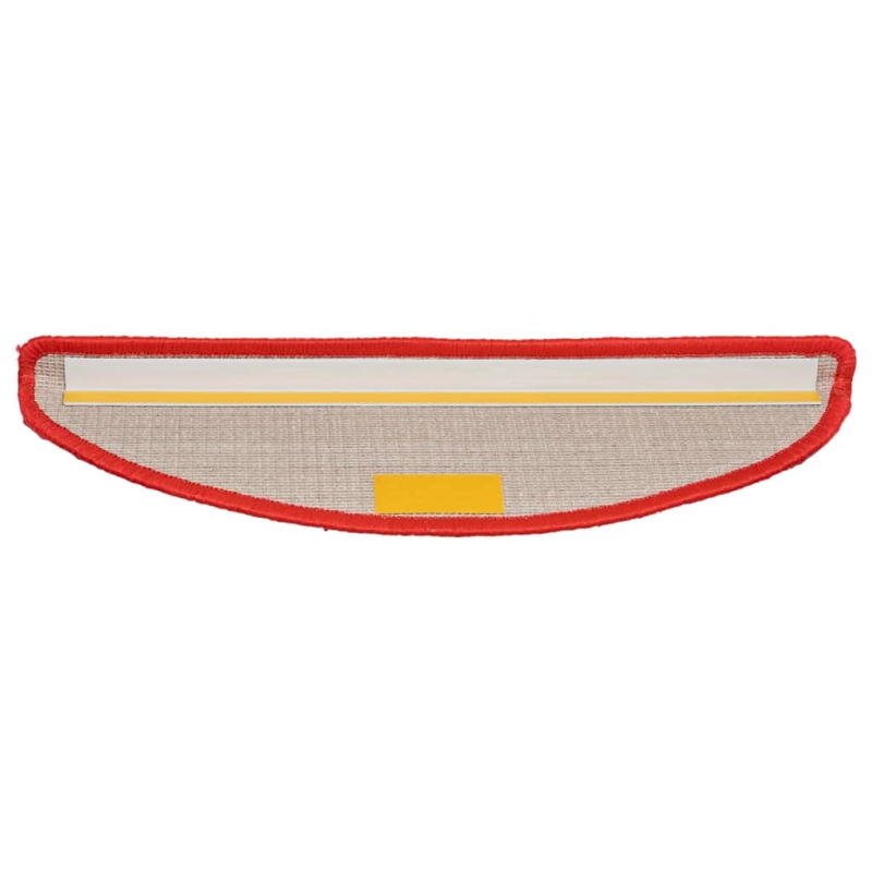 vidaXL kāpņu paklājiņi, 10 gab., 56x17x3 cm, sarkani, pusapaļi