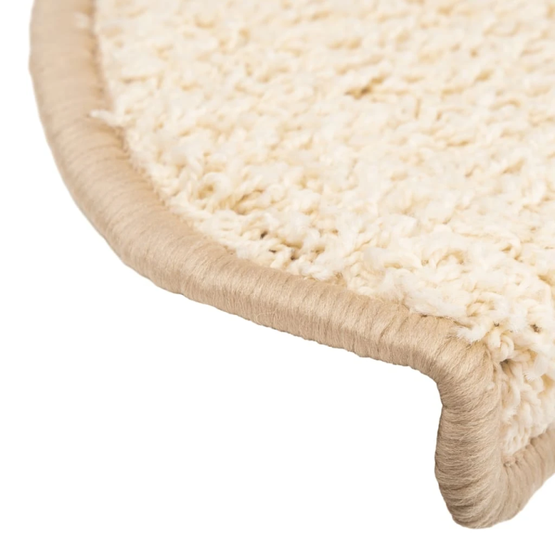 vidaXL kāpņu paklājiņi, 10 gab., 65x21x4 cm, krēmkrāsas, pusapaļi, lieli