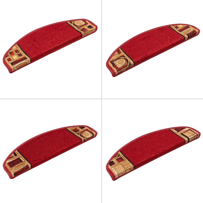 vidaXL kāpņu paklāji, 5 gab., pašlīmējoši, 65x21x4 cm, sarkani