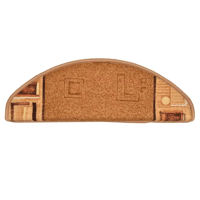 vidaXL kāpņu paklāji, 5 gab., pašlīmējoši, 65x21x4 cm, bēši