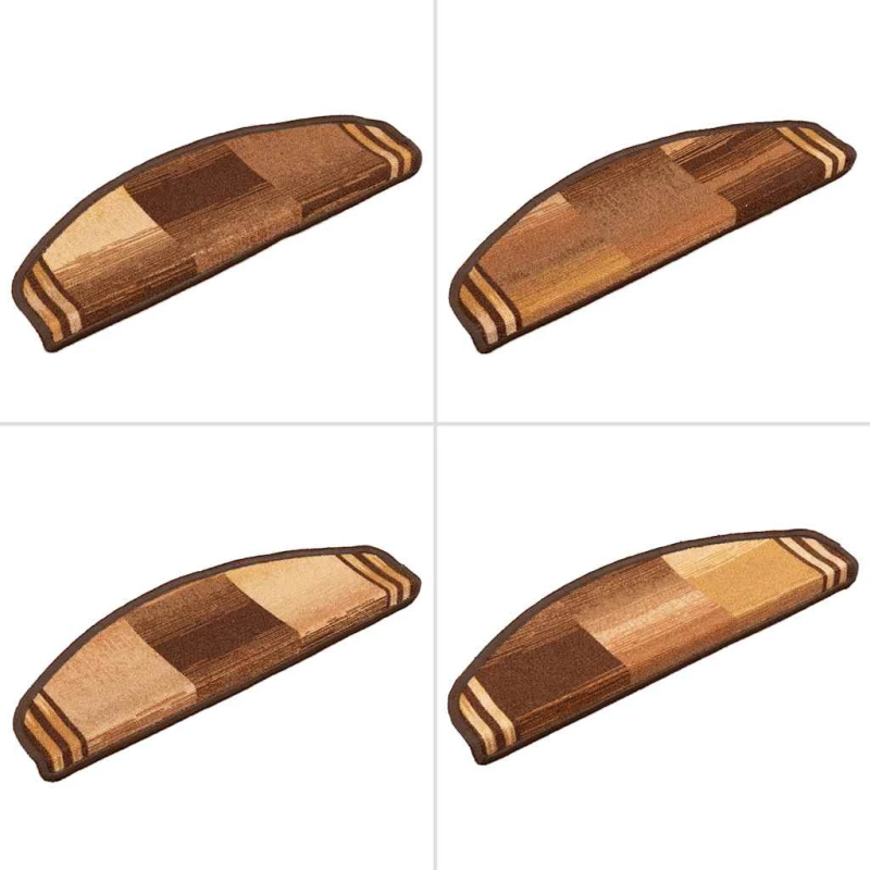 vidaXL kāpņu paklāji, 5 gab., pašlīmējoši, 65x21x4 cm, brūni