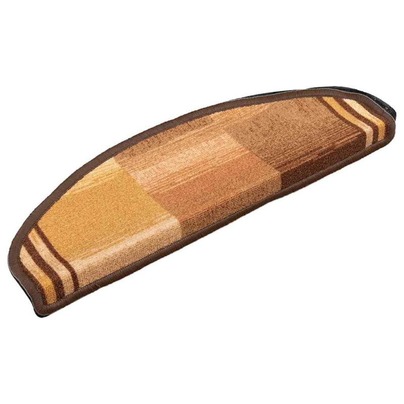 vidaXL kāpņu paklāji, 10 gab., pašlīmējoši, 65x21x4 cm, brūni