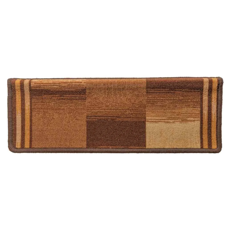 vidaXL kāpņu paklāji, 10 gab., pašlīmējoši, 65x21x4 cm, brūni