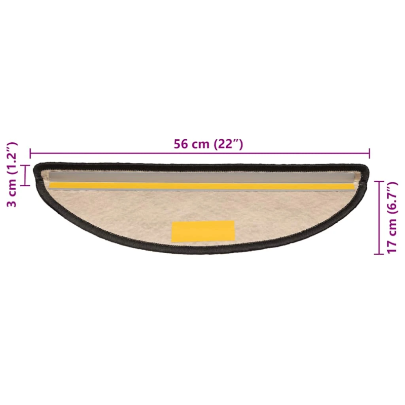 vidaXL kāpņu paklāji, 15 gab., pašlīmējoši, 56x17x3 cm, antracītpelēki