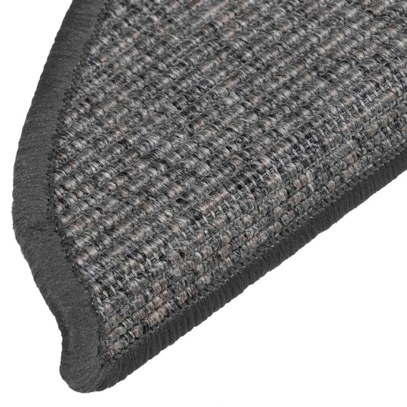 vidaXL kāpņu paklājiņi, 15 gab., 56x17x3 cm, bēši pelēki, pusapaļi