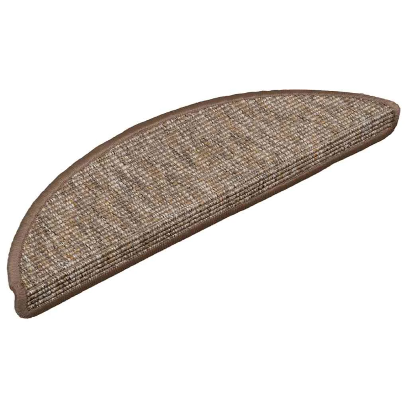 vidaXL kāpņu paklājiņi, 15 gab., 56x17x3 cm, gaiši brūni, pusapaļi