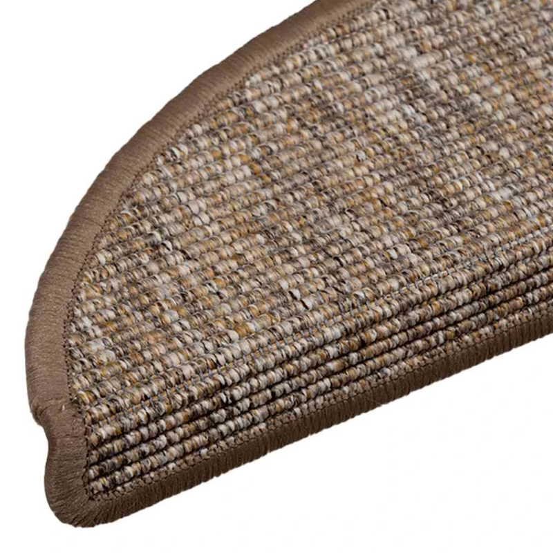 vidaXL kāpņu paklājiņi, 15 gab., 56x17x3 cm, gaiši brūni, pusapaļi