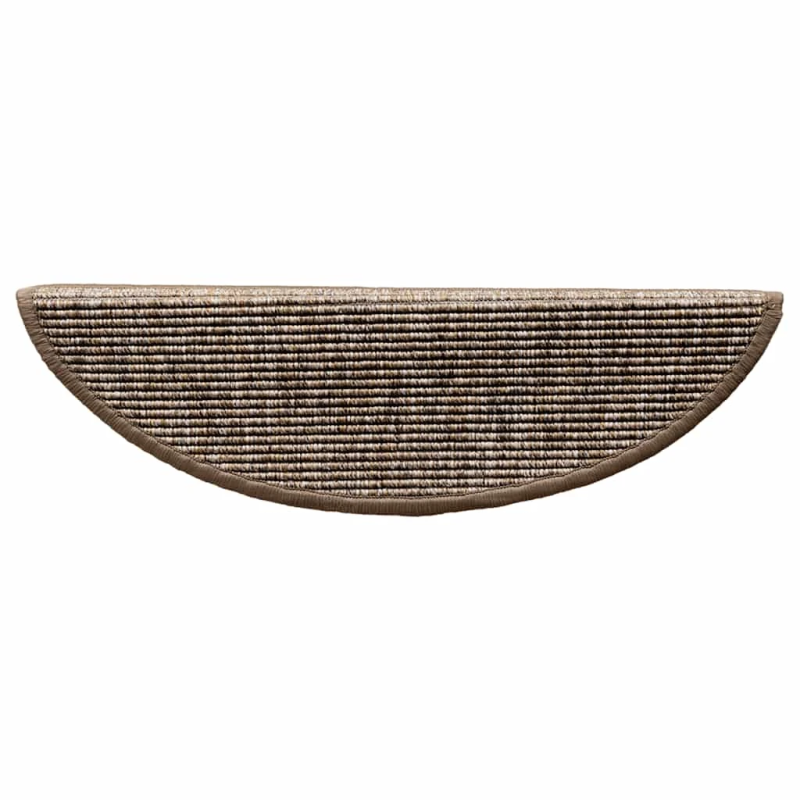 vidaXL kāpņu paklājiņi, 15 gab., 56x17x3 cm, gaiši brūni, pusapaļi