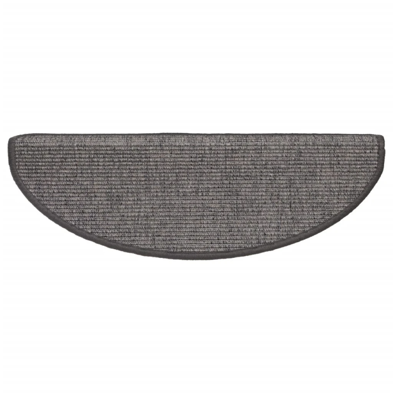 vidaXL kāpņu paklājiņi, 15 gab., 65x21x4 cm, bēši pelēki, pusapaļi, lieli