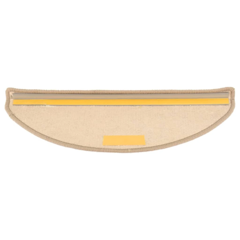 vidaXL kāpņu paklājiņi, 15 gab., 65x21x4 cm, pusapaļi, lieli, tumši bēši