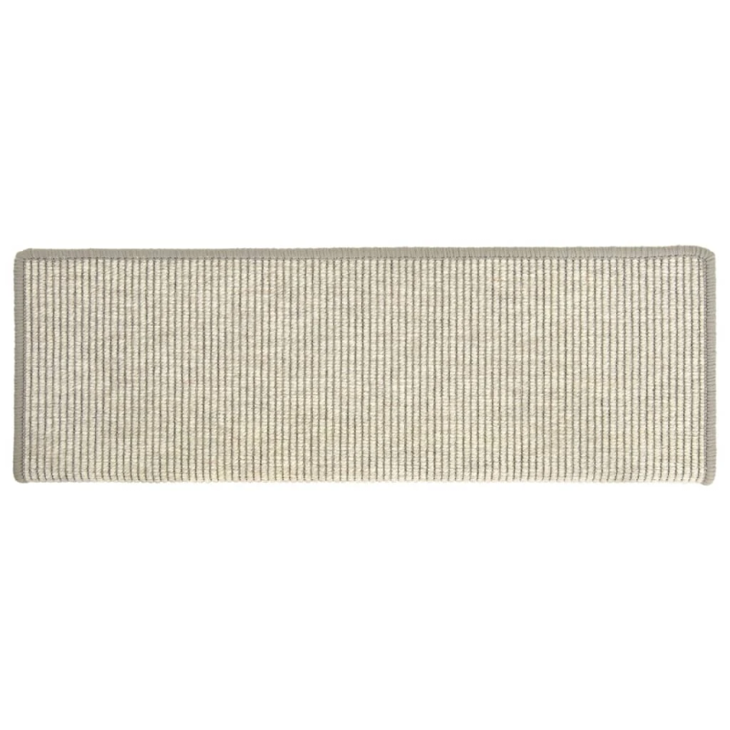 vidaXL kāpņu paklājiņi, 15 gab., 65x21x4 cm, sudrabaini, taisnstūrveida mala