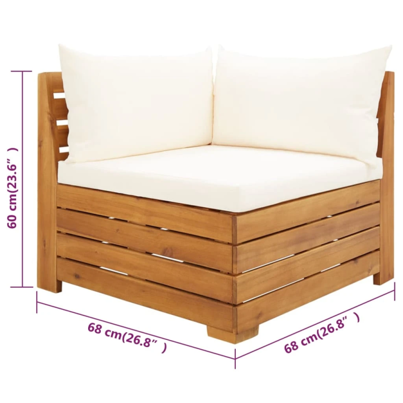 vidaXL 2-daļīgs dārza atpūtas mēbeļu komplekts ar matračiem, akācija