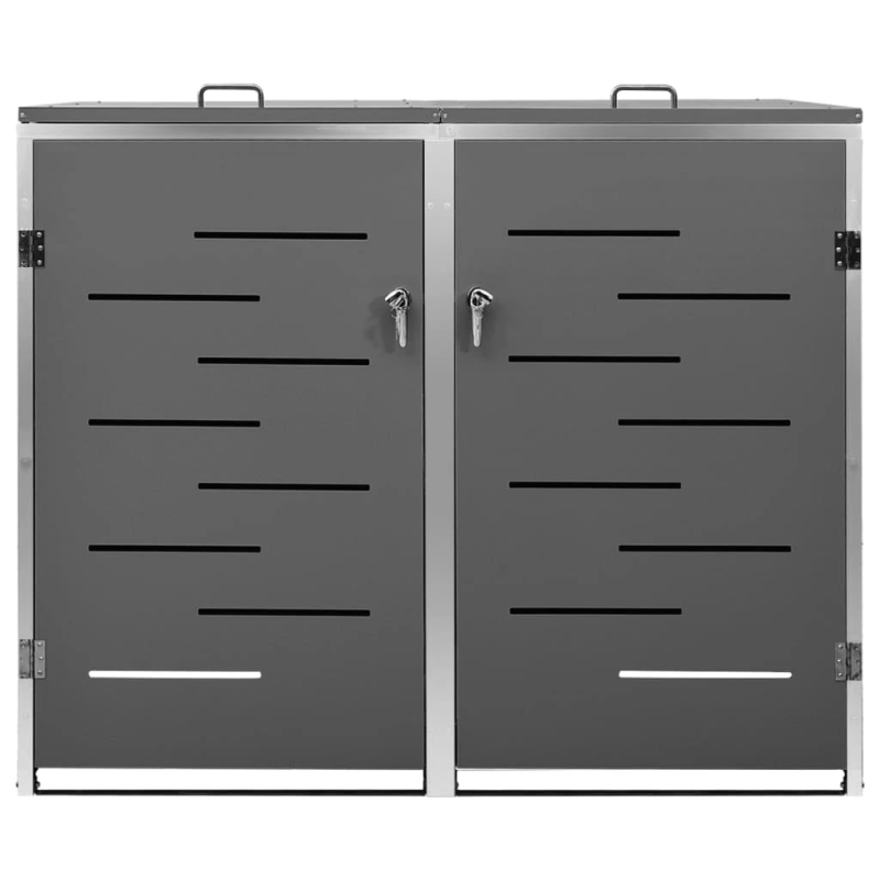 vidaXL 2-daļīga nojume atkritumu konteineram,138x77,5x112,5cm, tērauds