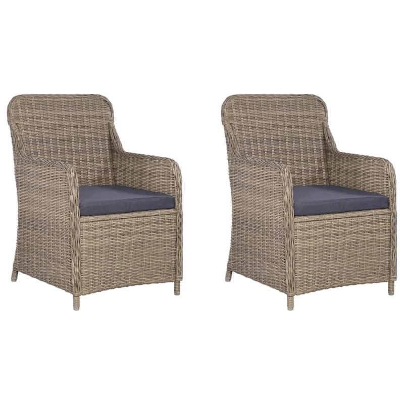 vidaXL 3-daļīgs dārza mēbeļu komplekts, brūns