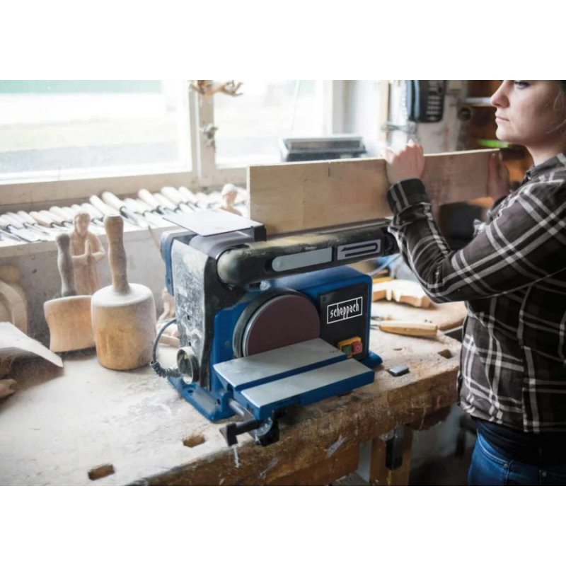 Siksnas un diska slīpētājs BTS800, Scheppach