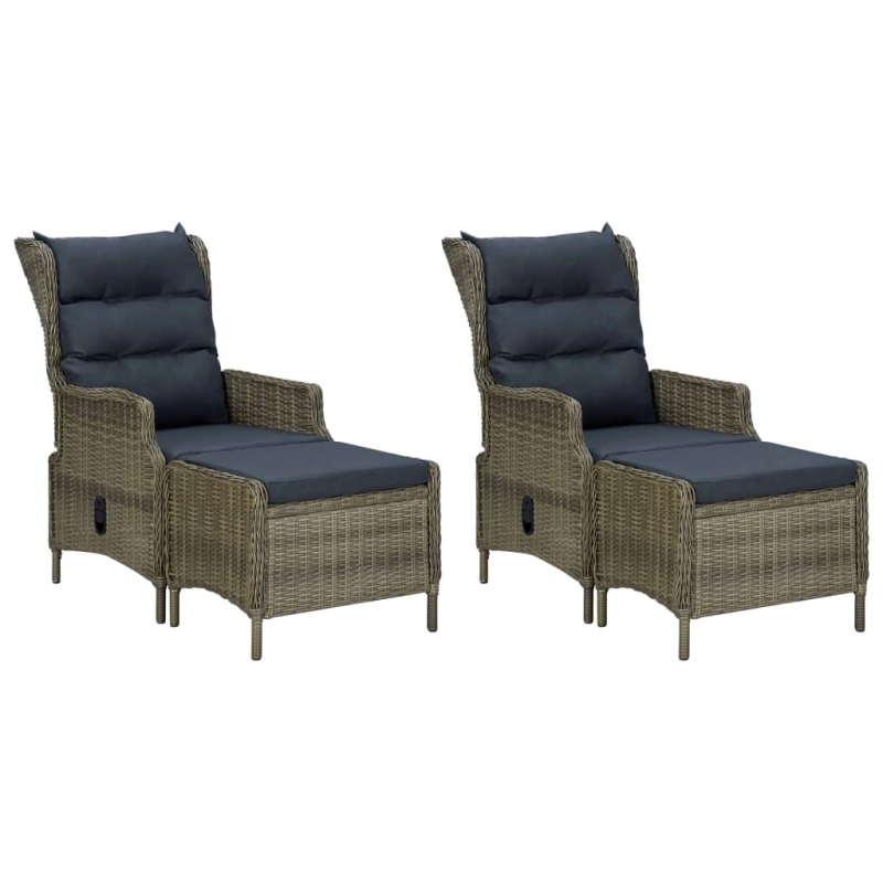 vidaXL 5-daļīgs dārza mēbeļu komplekts, brūns