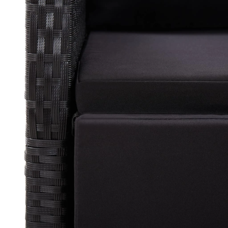 vidaXL 3-daļīgs dārza mēbeļu komplekts, melns