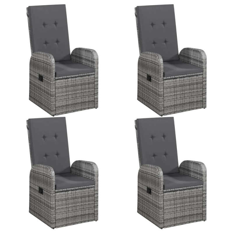 vidaXL 5-daļīgs dārza mēbeļu komplekts, pelēks