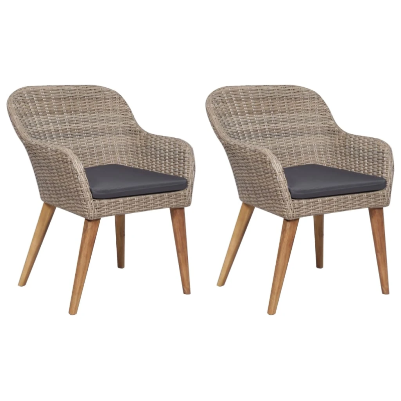 vidaXL 3-daļīgs dārza mēbeļu komplekts, brūns