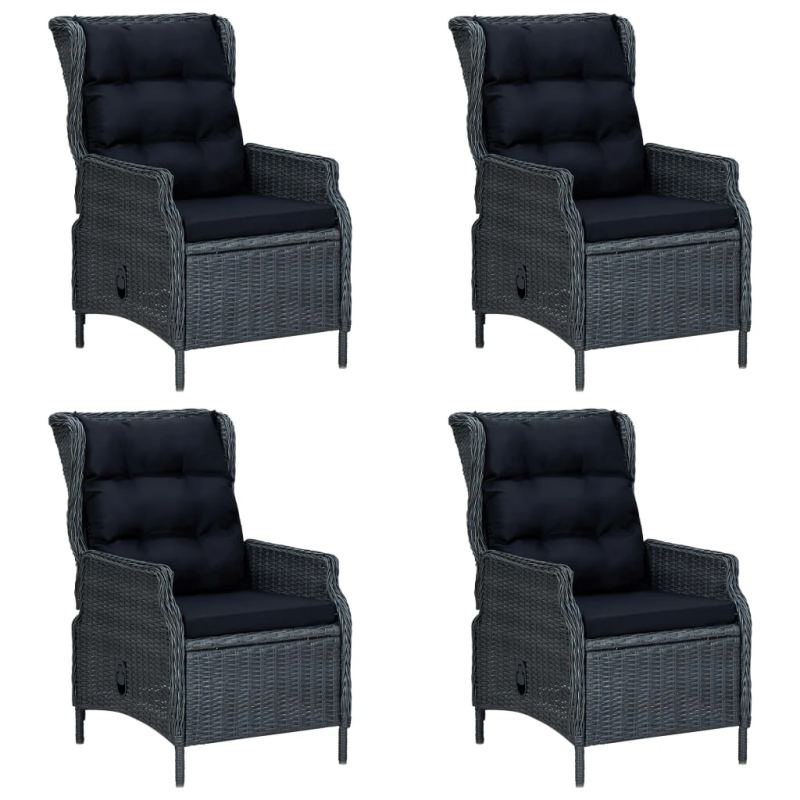 vidaXL 5-daļīgs dārza mēbeļu komplekts, tumši pelēks