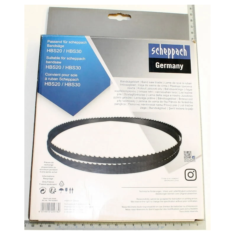 Lentzāģa asmens HBS20-30 1400 x 6.4 x 0.4 mm - 6 TPI, Scheppach