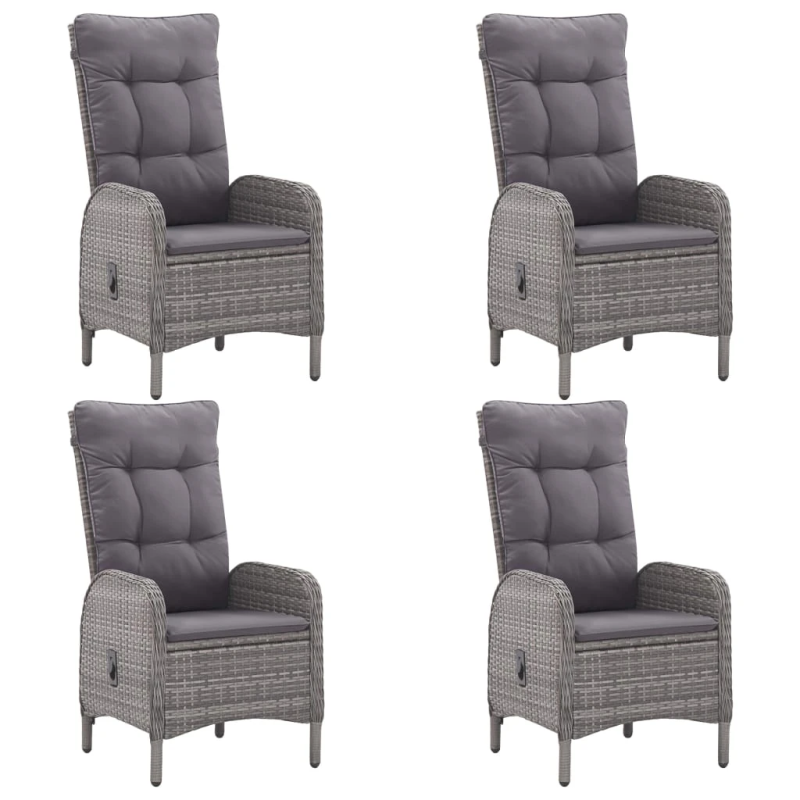 vidaXL 5-daļīgs dārza mēbeļu komplekts, pelēks